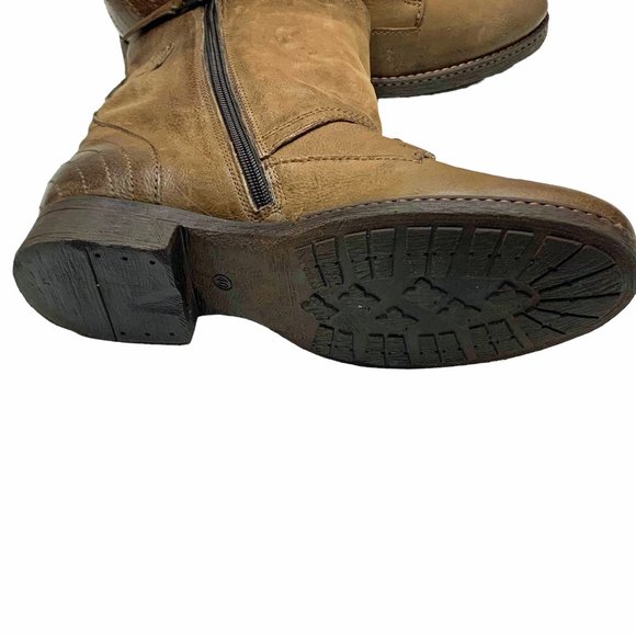 MJUS Taupe Calfskin Leather Zip Ankle Boots - Picture 6 of 11